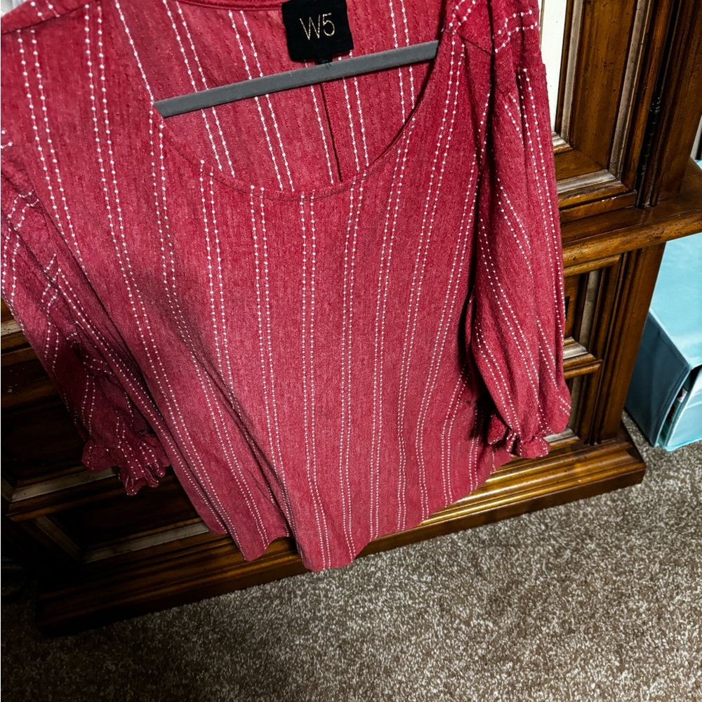 W5 Red and White Striped Garment